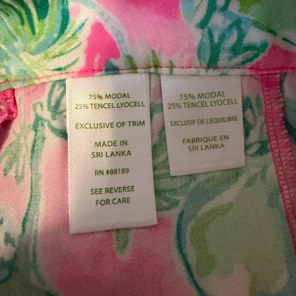 Lilly Pulitzer Dahlia Pink and Green Floral Shorts - Picture 10 of 11